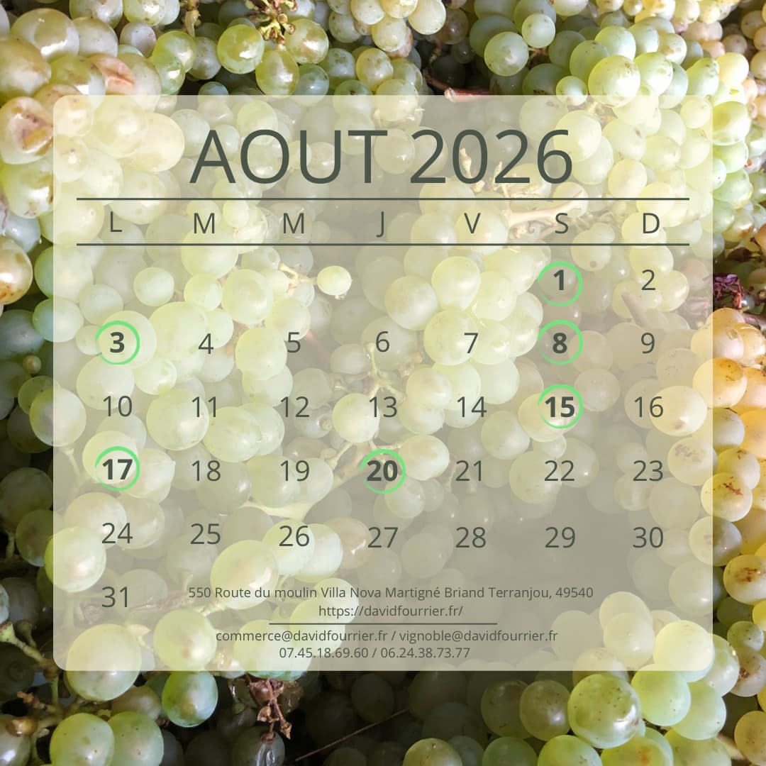 DATES IMPORTANTES D'AOUT 2026
